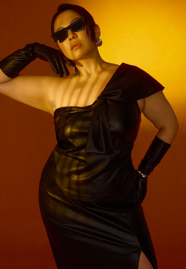 Faux Leather Bow Top image number null