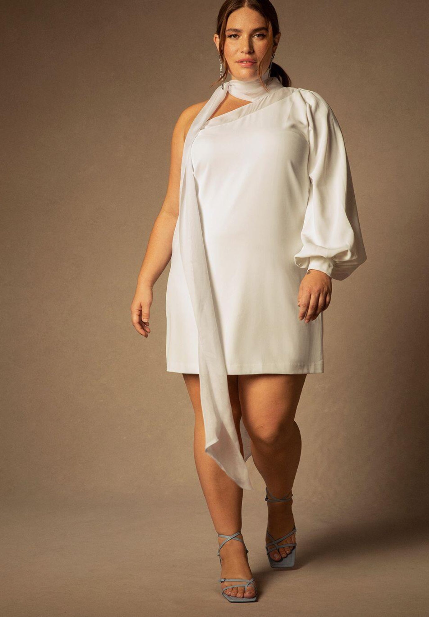 Bridal by ELOQUII One Shoulder Mini Dress image number 0