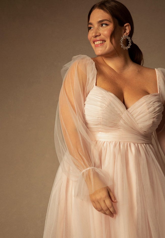 Bridal by ELOQUII Off The Shoulder Empire Mini Dress image number null