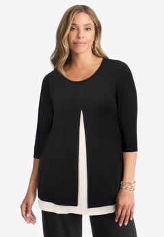 Crew Neck Double Layered Tunic