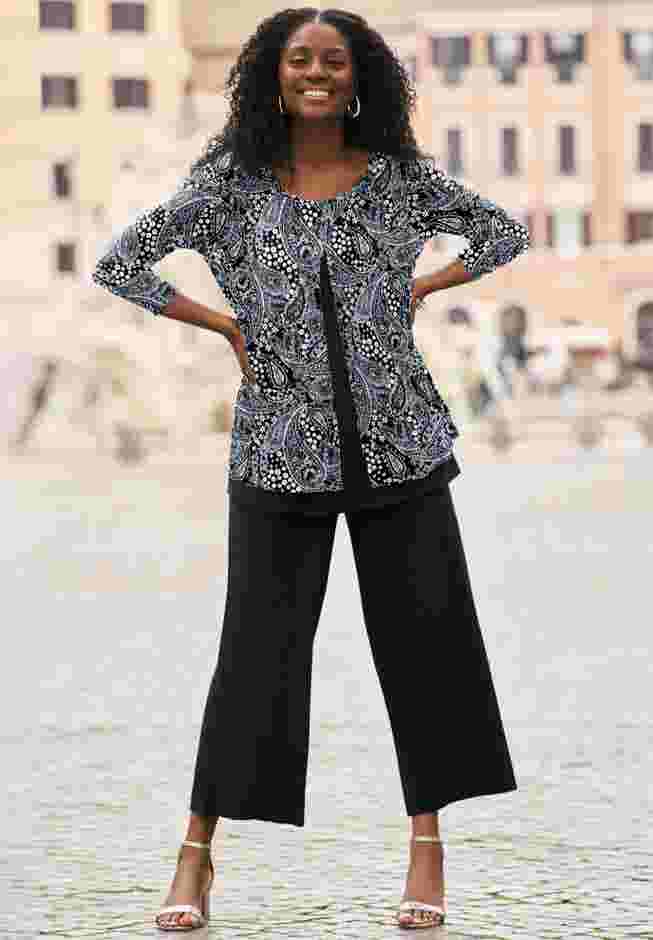 Crew Neck Double Layered Tunic image number 0
