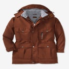 Fleece-Lined Parka with Detachable Hood and 6 Pockets image number null