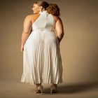 Bridal by ELOQUII Pleated Dress With Draped Bodice image number null