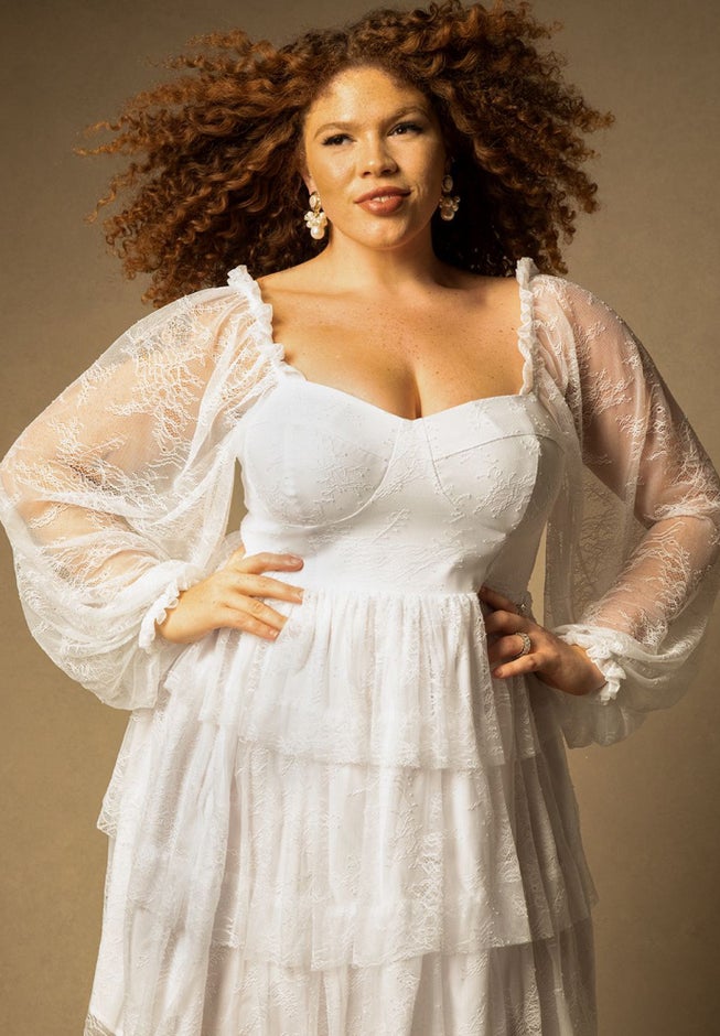 Bridal by ELOQUII Lace Tiered Dress image number 1