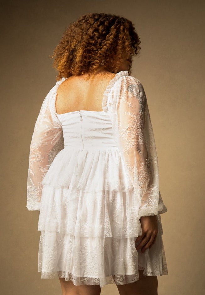 Bridal by ELOQUII Lace Tiered Dress image number null
