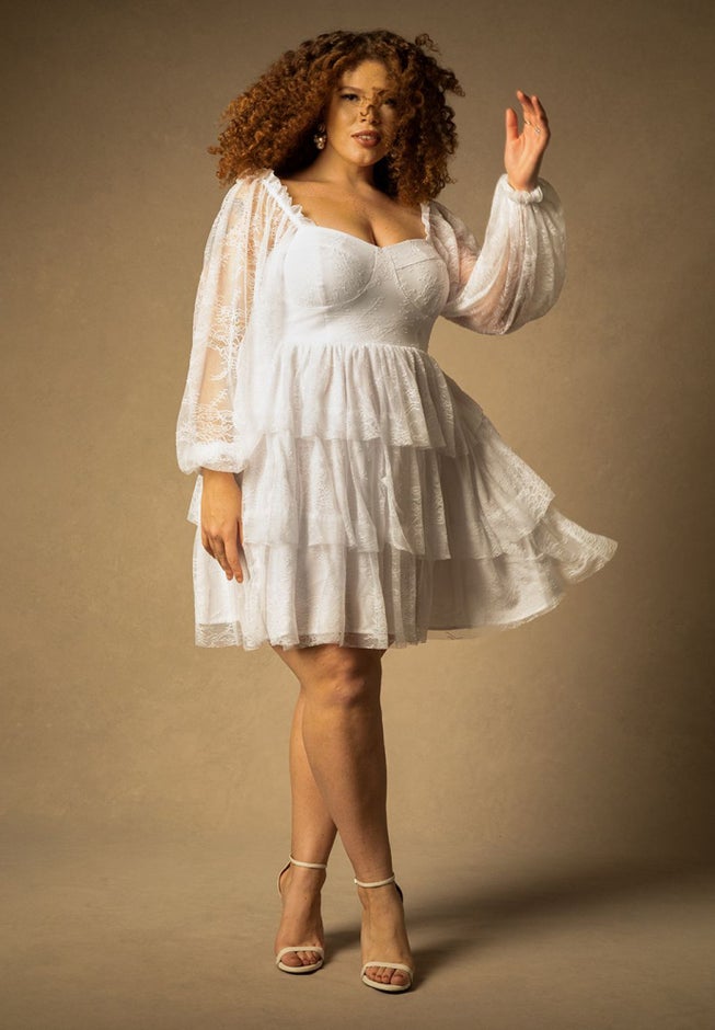 Bridal by ELOQUII Lace Tiered Dress image number null