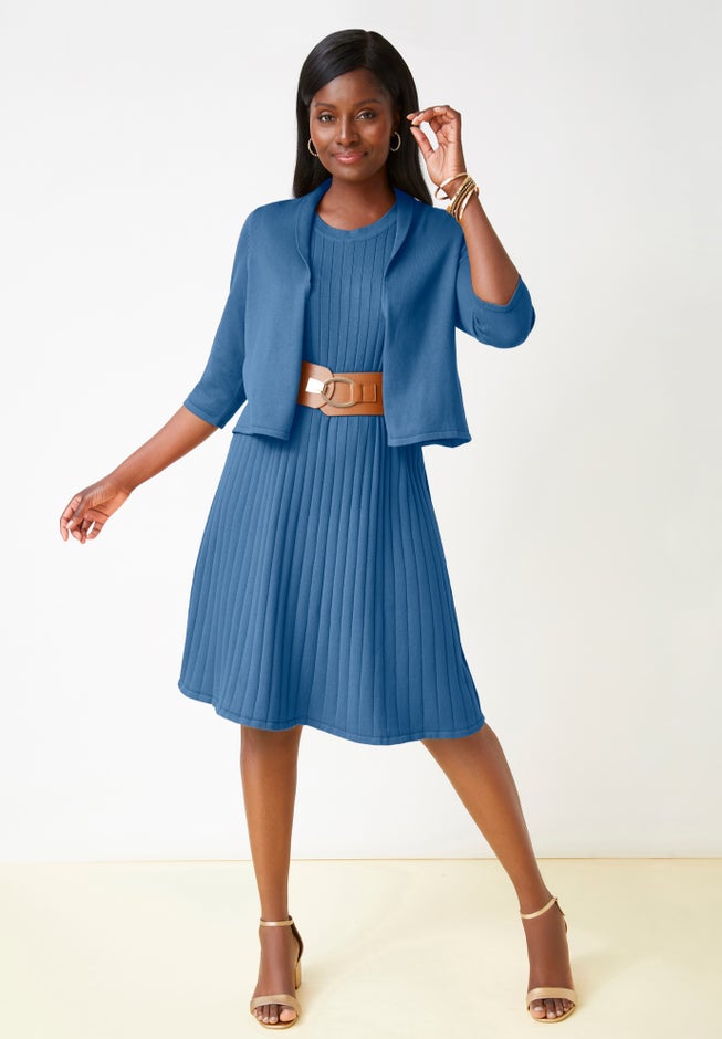 2-Piece Sweater Jacket Dress image number 0