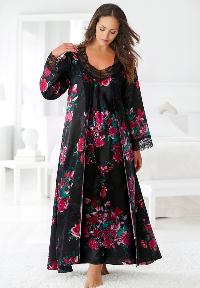 The Luxe Satin Long Peignoir Set image number 5