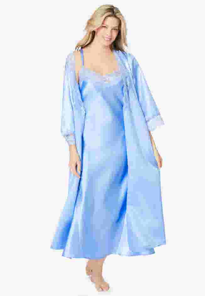 The Luxe Satin Long Peignoir Set image number 0