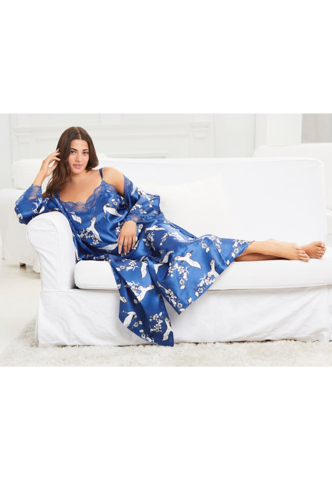 The Luxe Satin Long Peignoir Set image number 4