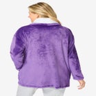 Sherpa Lined Collar Microfleece Bed Jacket  image number null