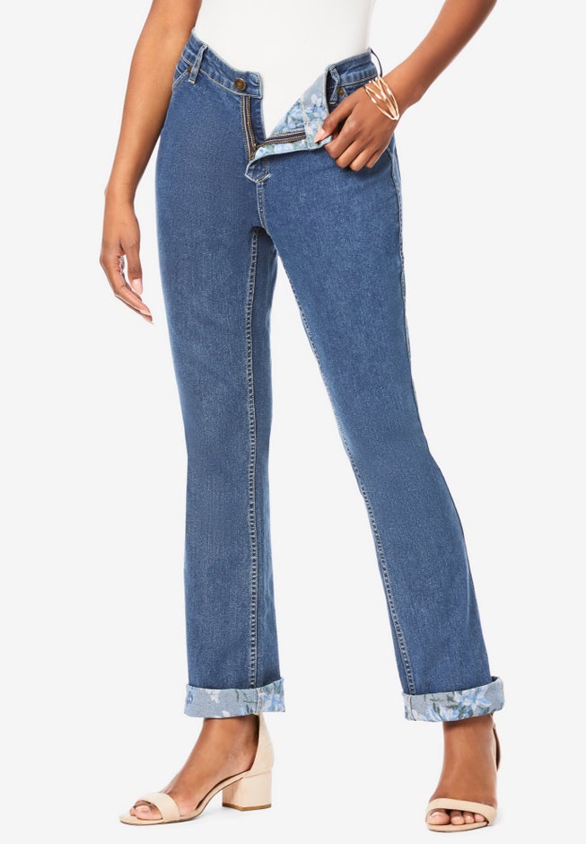 Reversible Printed Bootcut Jean image number 3