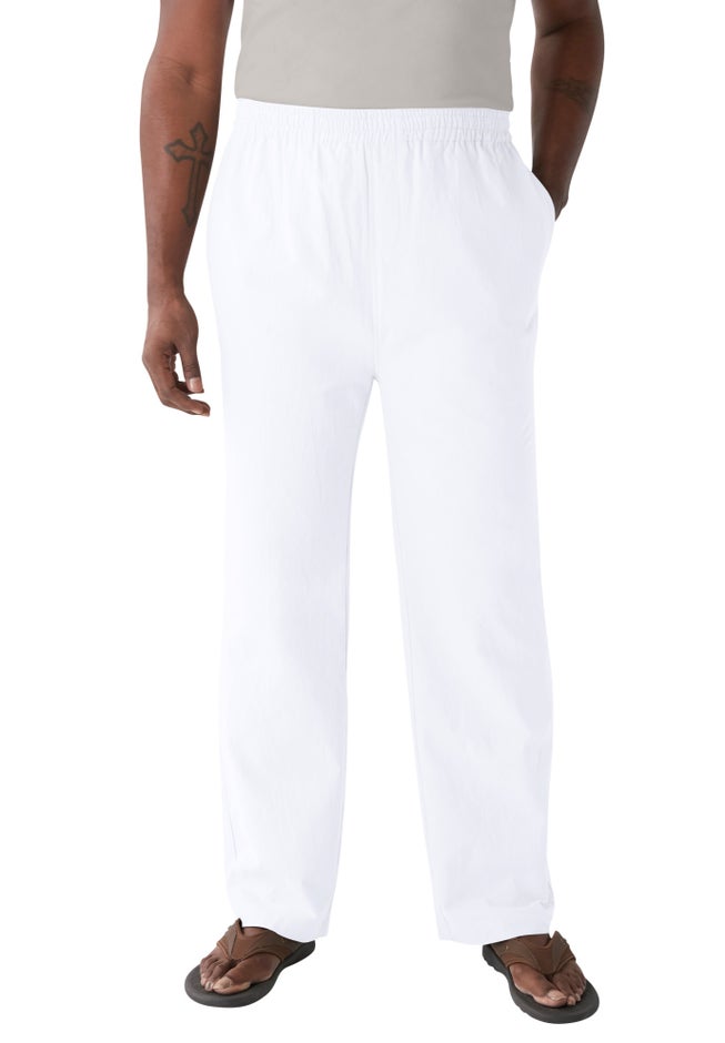 Elastic Waist Gauze Cotton Pants image number 0