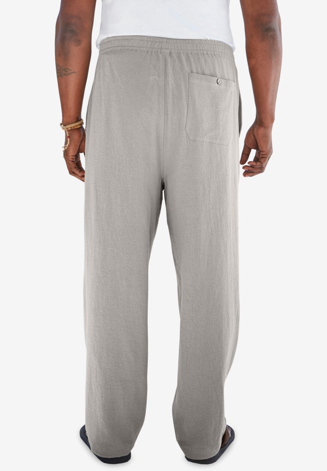 Elastic Waist Gauze Cotton Pants image number 3