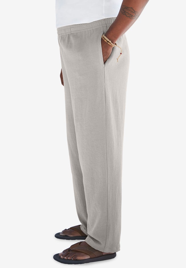 Elastic Waist Gauze Cotton Pants image number 2