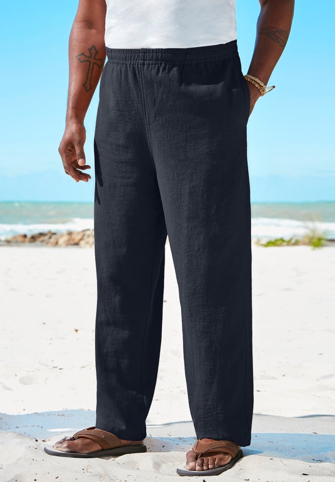 Elastic Waist Gauze Cotton Pants image number 3