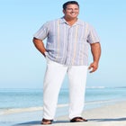 Elastic Waist Gauze Cotton Pants image number null