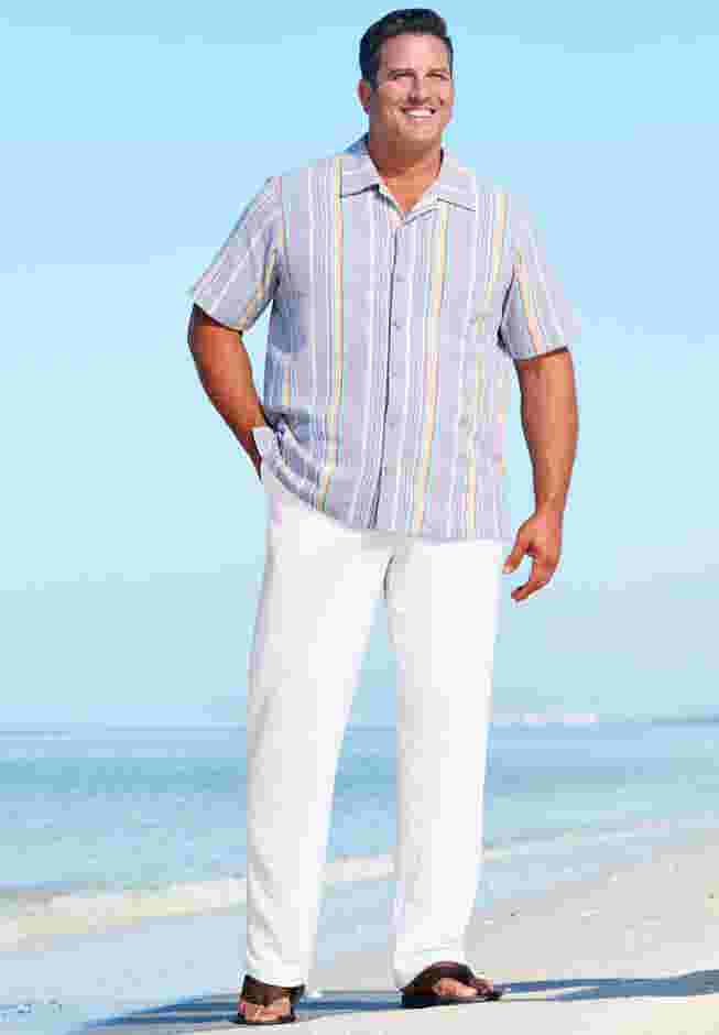 Elastic Waist Gauze Cotton Pants image number 0