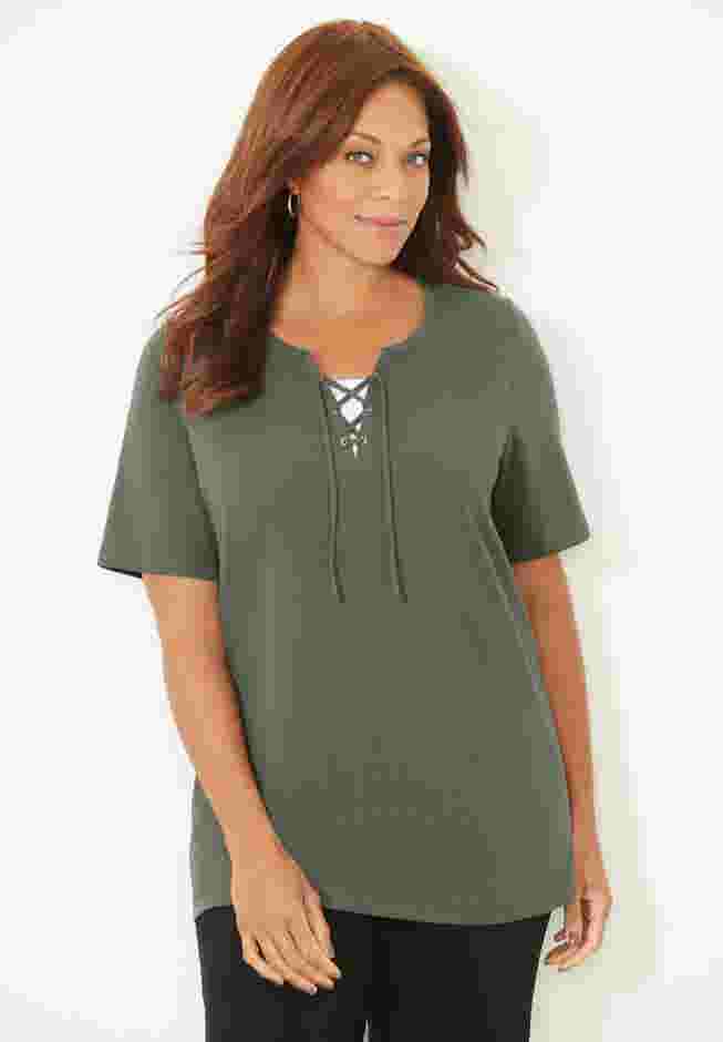 Suprema® Lace-Up Tee image number 0