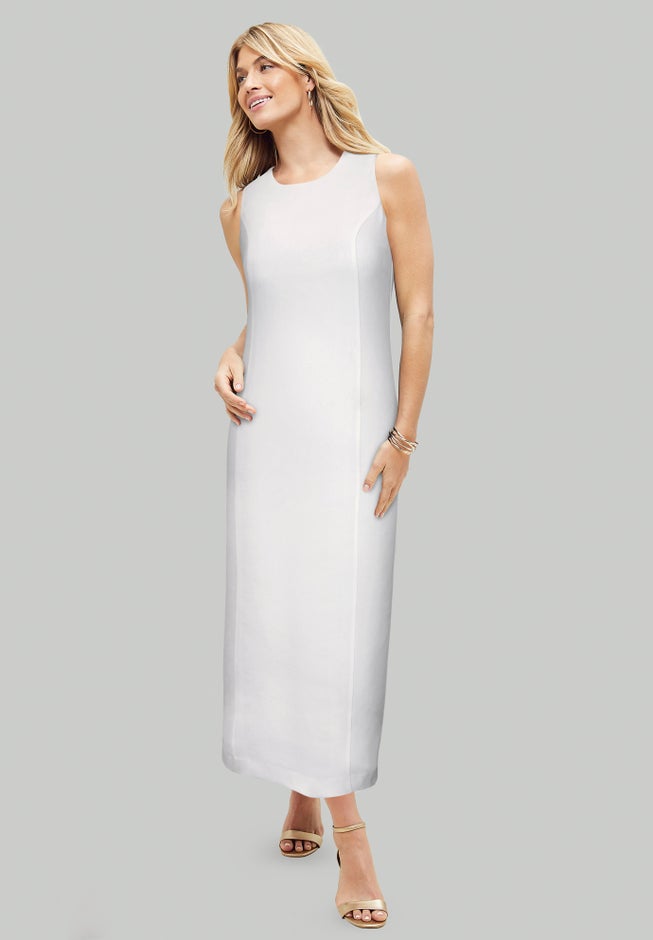 2-Piece Stretch Crepe Single-Breasted Maxi Jacket Dress image number 1