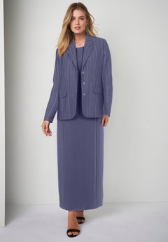 Stretch Crepe Maxi Jacket Dress