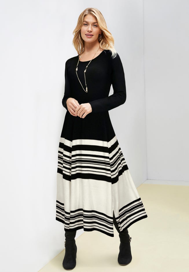 Fit and Flare Sweater Dress image number 0