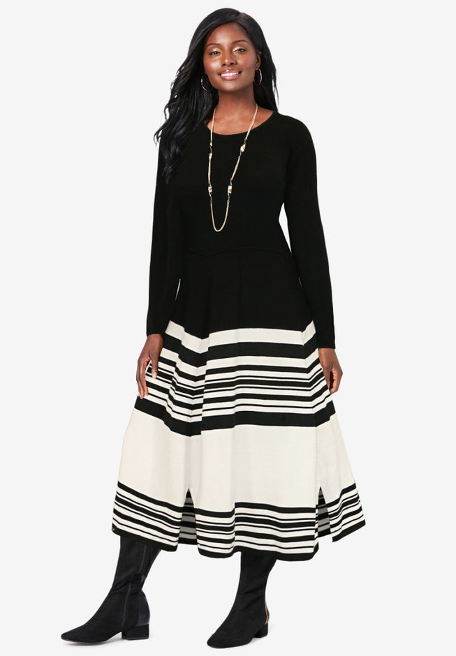 Fit and Flare Sweater Dress image number null