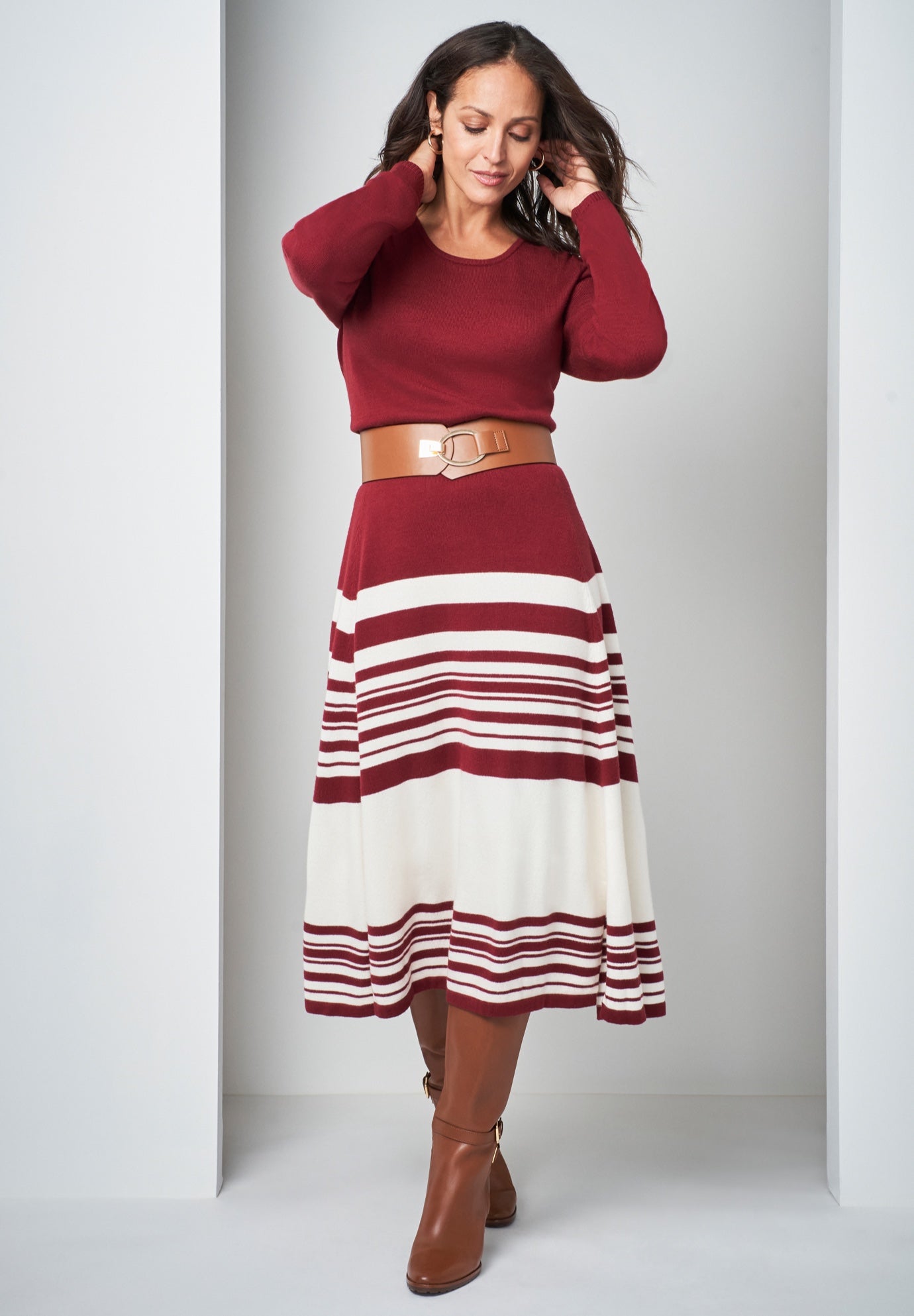 Fit and Flare Sweater Dress image number 0