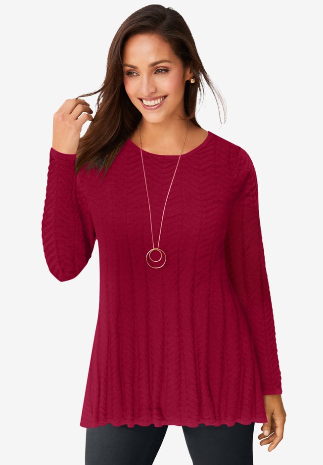 Chevron Fit & Flare Sweater image number 0