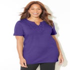 Easy Fit Embroidered Notch-Neck Tunic image number null