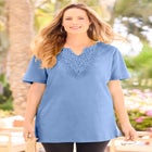 Easy Fit Embroidered Notch-Neck Tunic image number null