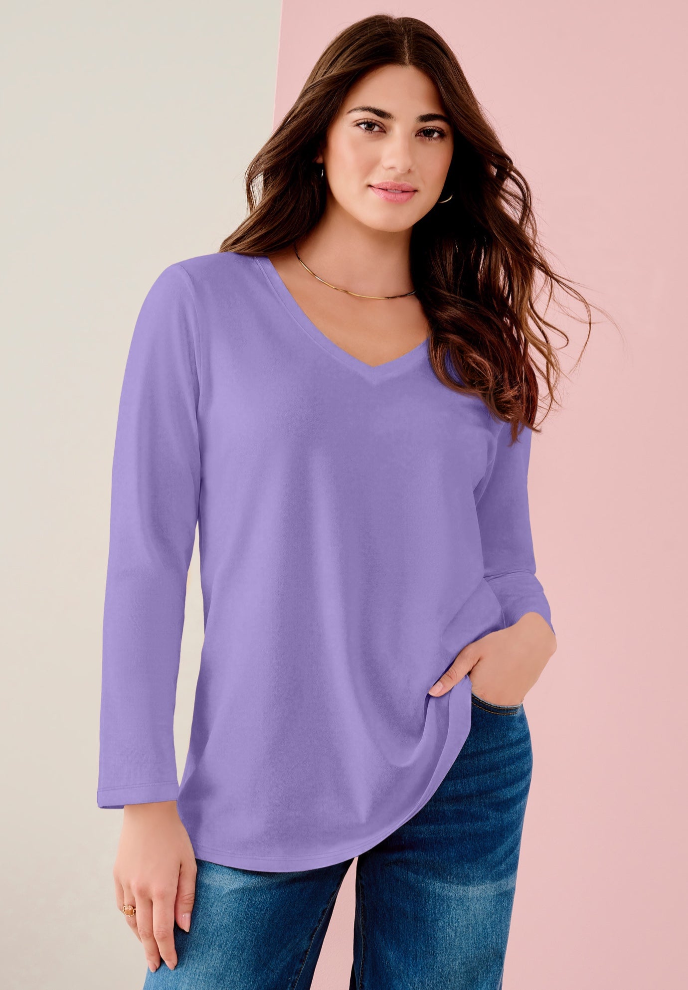Ultimate Long Sleeve V Neck Tee image number 0