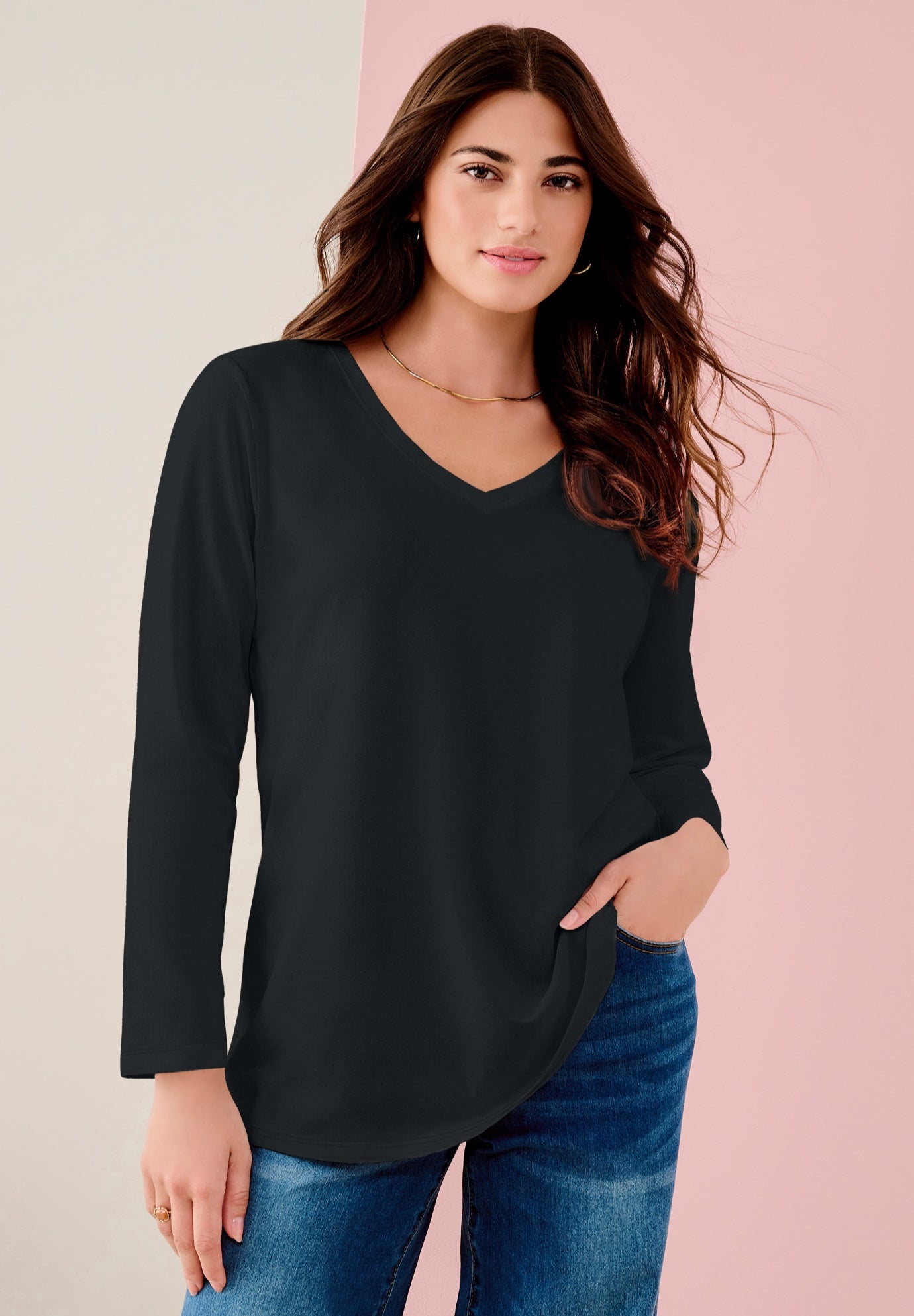 Ultimate Long Sleeve V Neck Tee image number 0