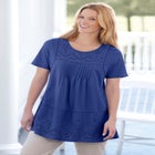 Embroidered Eyelet Pintucked Tunic image number null