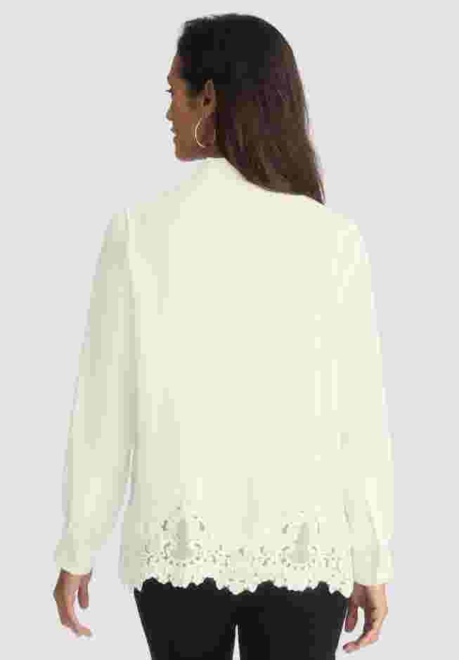 Lace Trim Bow Blouse image number 1
