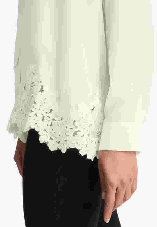 Lace Trim Bow Blouse image number 3