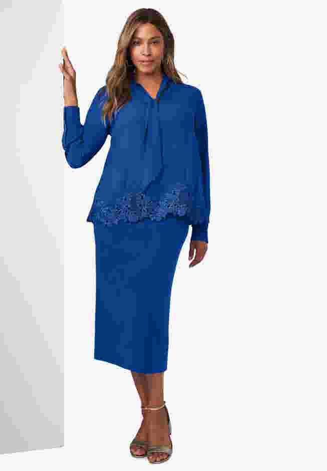 Lace Trim Bow Blouse image number 0