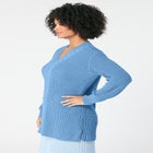 Cable Knit V Neck Sweater image number null