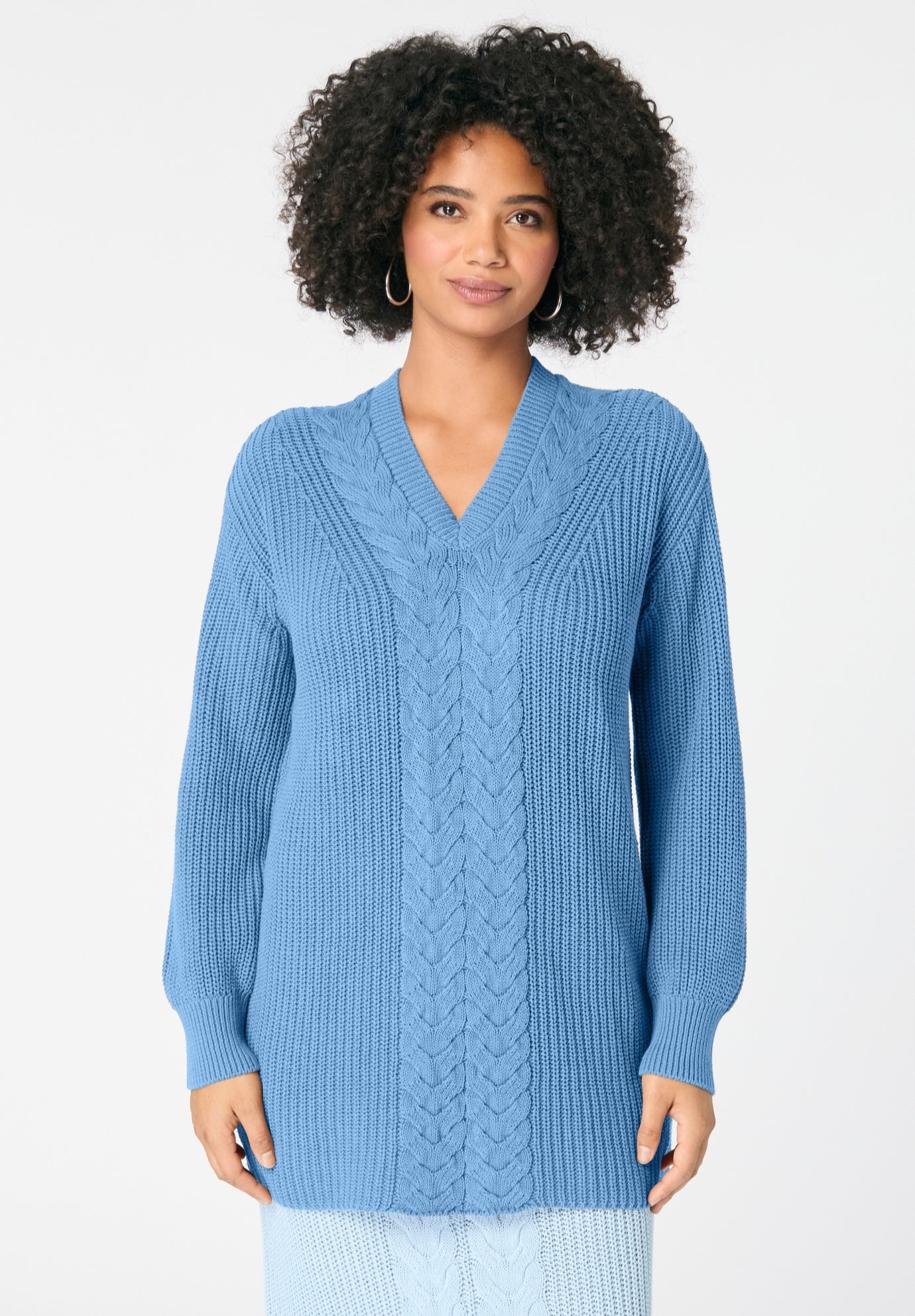 Cable Knit V Neck Sweater image number 0