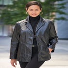 Croc Leather Blazer image number null