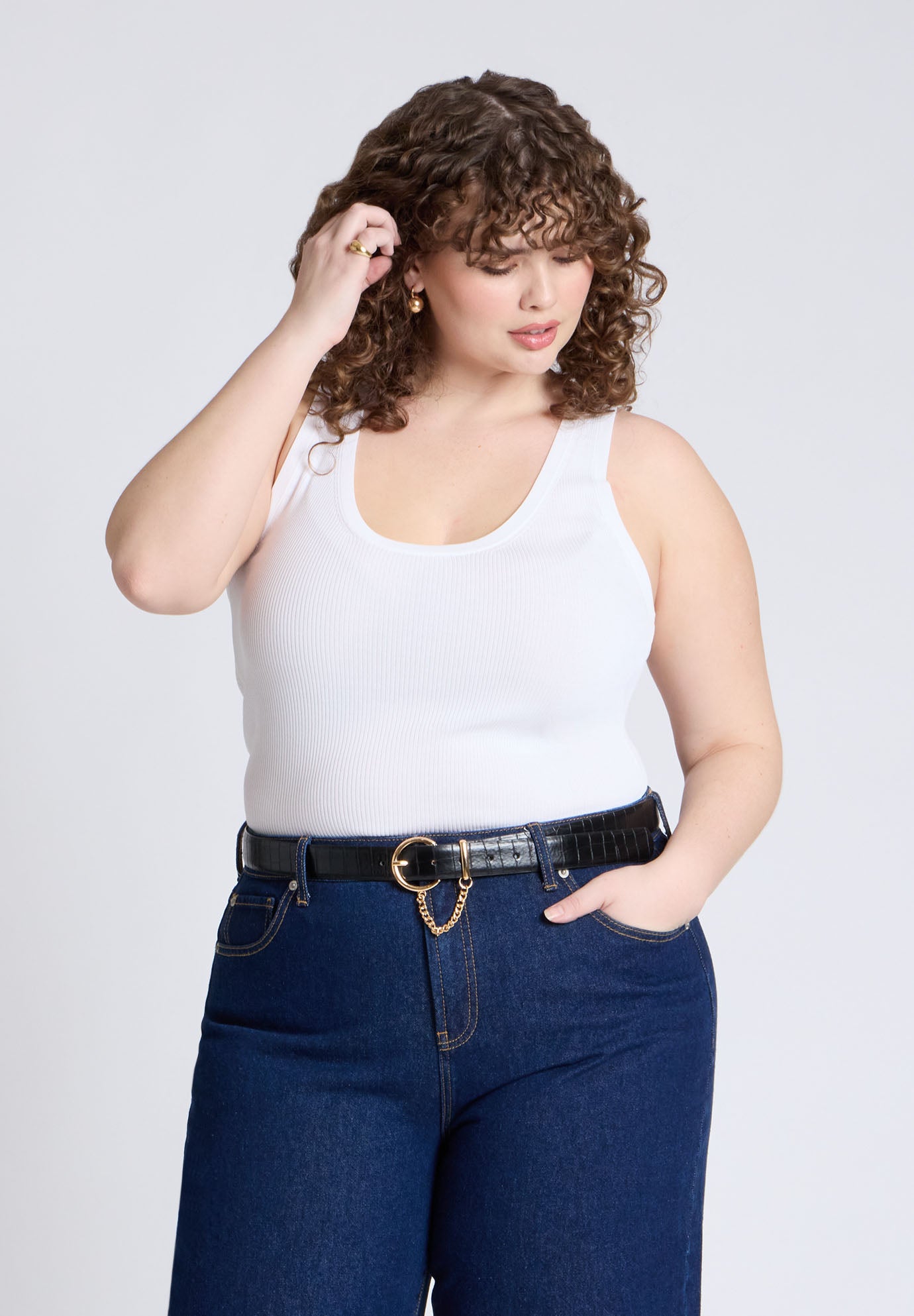 Round Buckle Swag Chain Belt image number 1