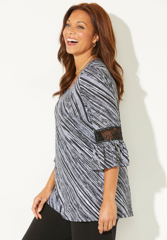 Dream Drape Bella Crochet Trim Top image number 1