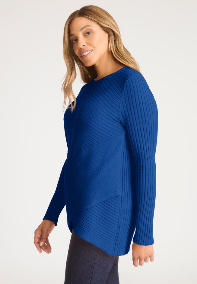 Ribbed Crossover Crewneck image number 3