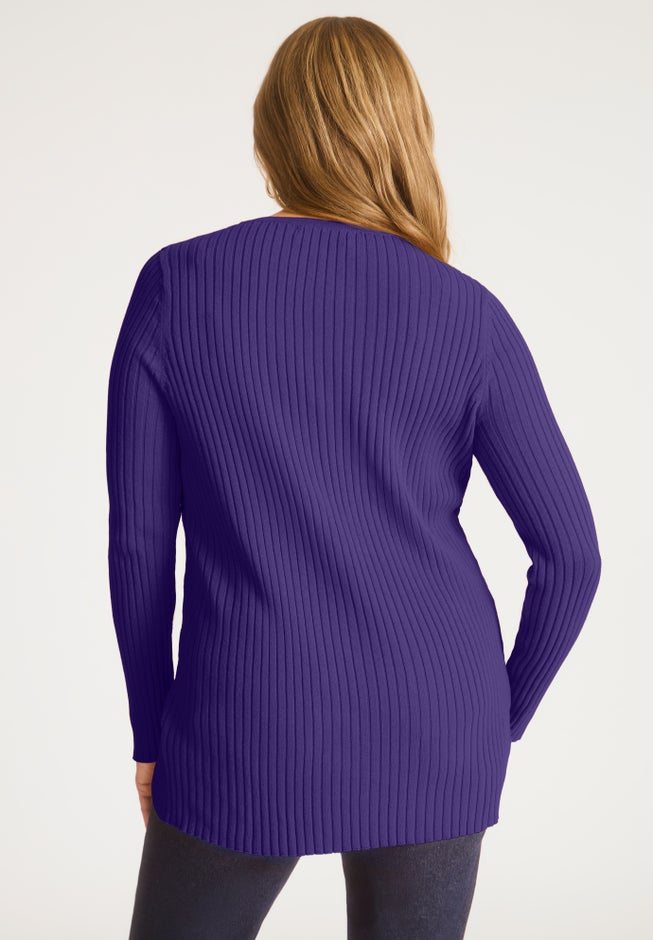 Ribbed Crossover Crewneck image number 2