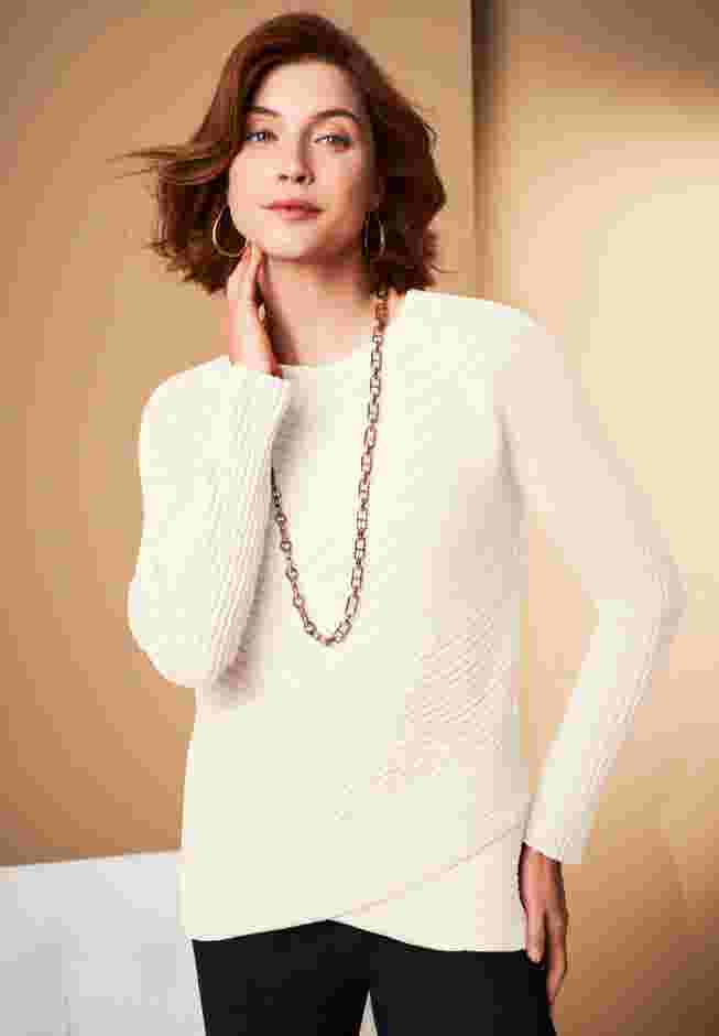 Ribbed Crossover Crewneck image number 0