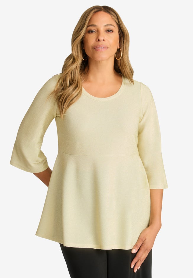 Shimmer Peplum Top image number 0