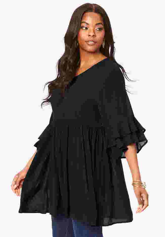 Flutter Sleeve Big Shirt Tunic image number 2
