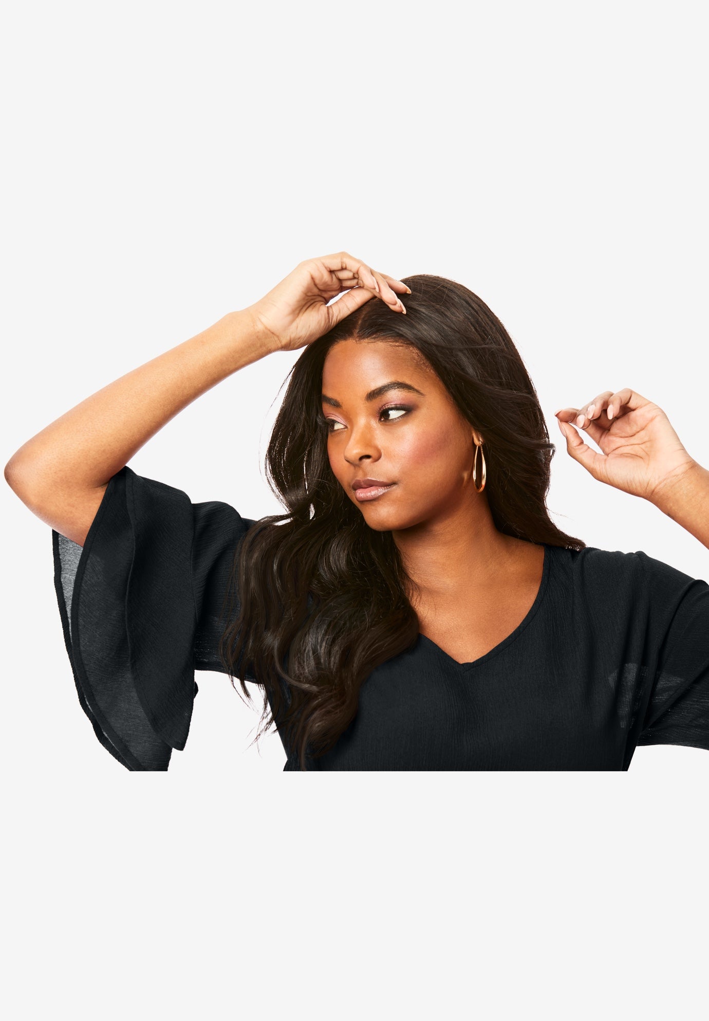 Hand Crinkled Flutter Sleeve Tunic | OneStopPlus