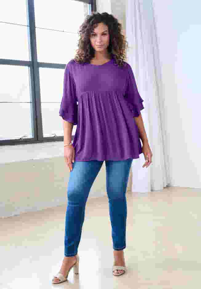 Flutter Sleeve Big Shirt Tunic image number 4