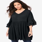 Hand Crinkled Flutter Sleeve Tunic image number null
